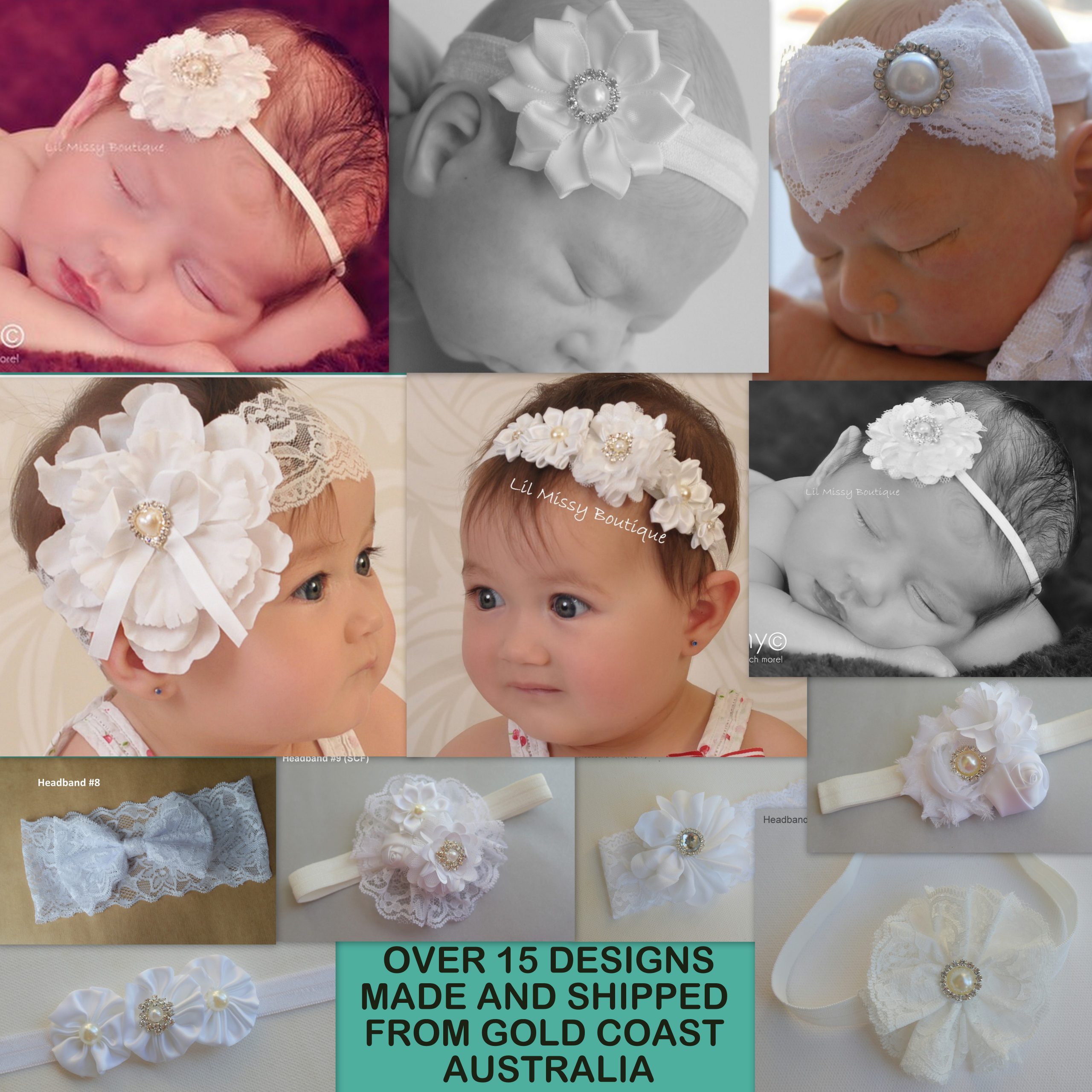 Satin Roses Shabby Flower Christening Shoes Baby Shower Gift Cluster of Pearls Lace Headband Girl White Baptism Shoes Daisy Flower
